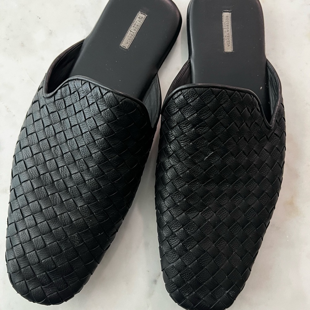 Bottega Veneta Black Leather Slip-On Loafers